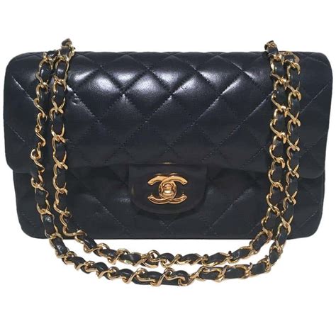 navy blue chanel boy bag|vintage navy blue chanel bag.